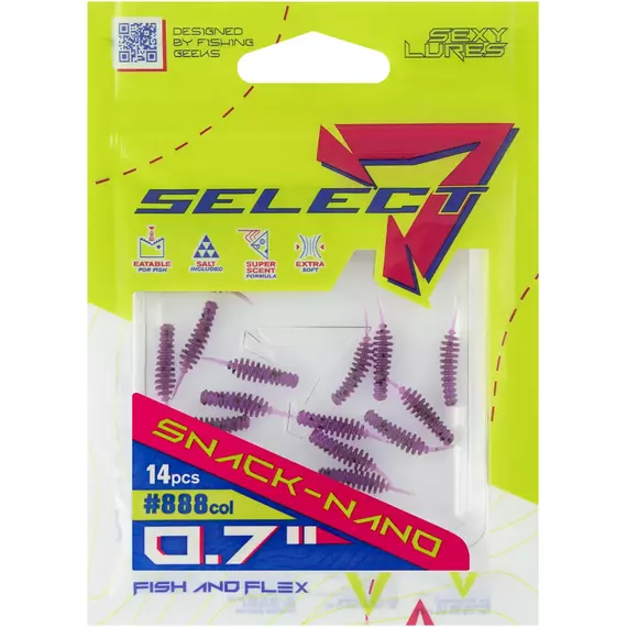 Силікон Select Snack Nano 0.7" #888 (14шт/уп), Довжина силікону: 0.7" (1.78 см), Колір силікону: 888, фото , изображение 2